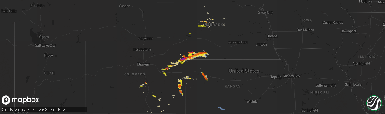 Hail map on July 12, 2020