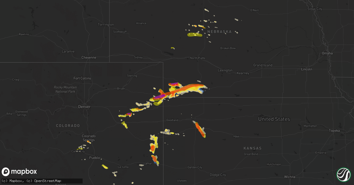 Hail map on July 12, 2020