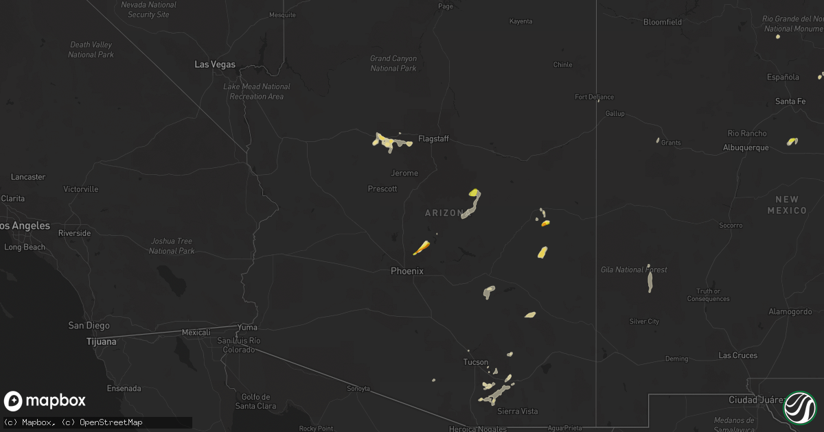 Hail map in Arizona on July 12, 2021