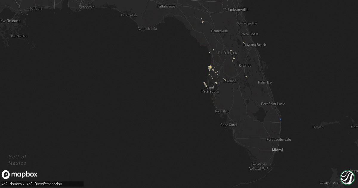 Hail map in Florida on July 12, 2021
