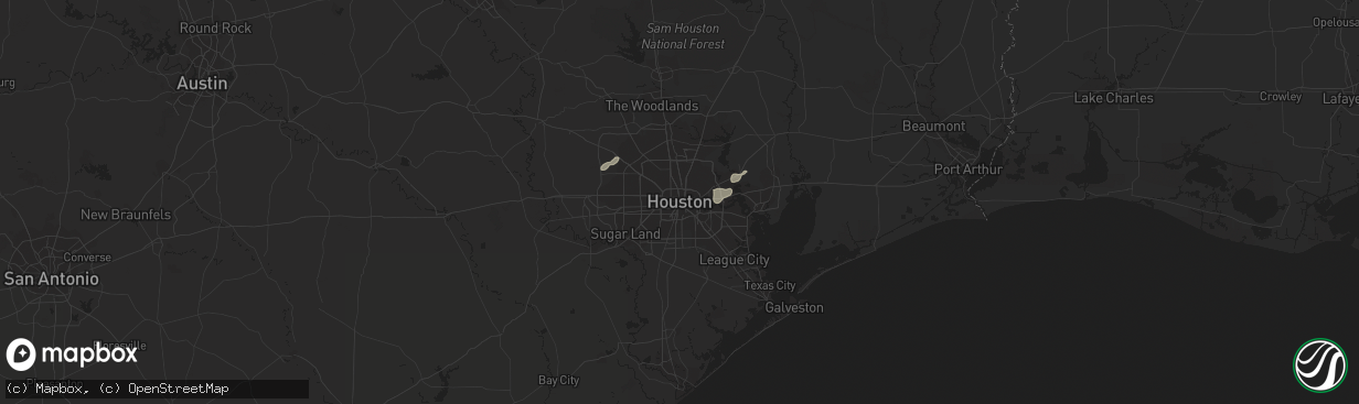 Hail map in Houston, TX on July 12, 2021