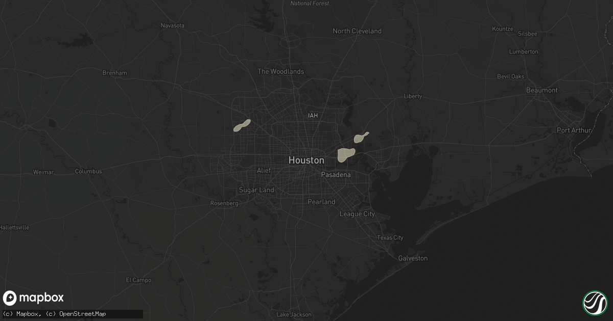 Hail map in Houston, TX on July 12, 2021