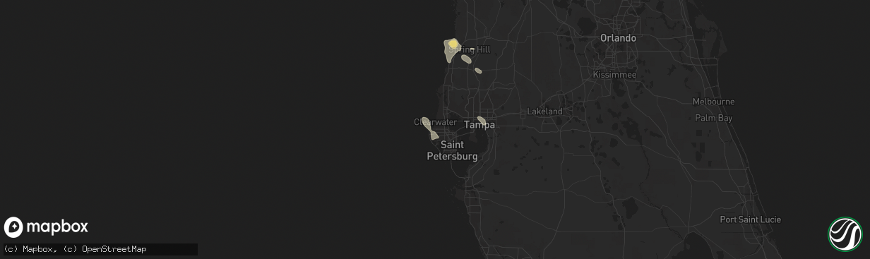 Hail map in Largo, FL on July 12, 2021