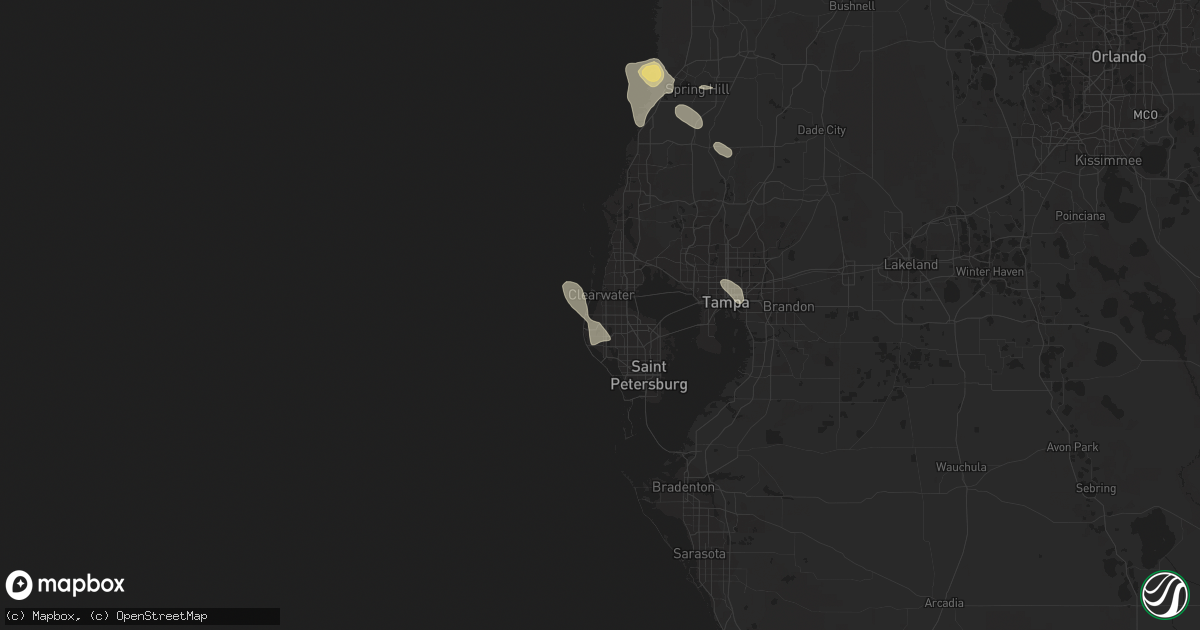 Hail map in Largo, FL on July 12, 2021