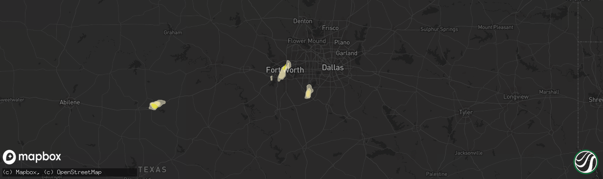 Hail map in Mansfield, TX on July 12, 2021