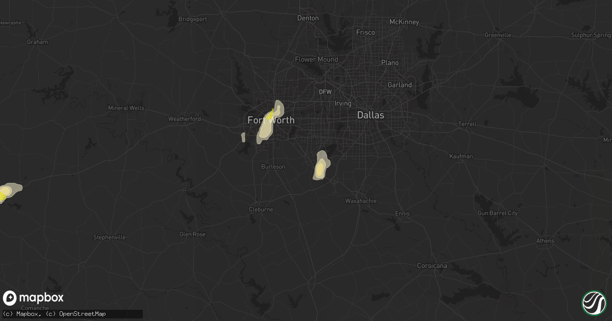 Hail map in Mansfield, TX on July 12, 2021