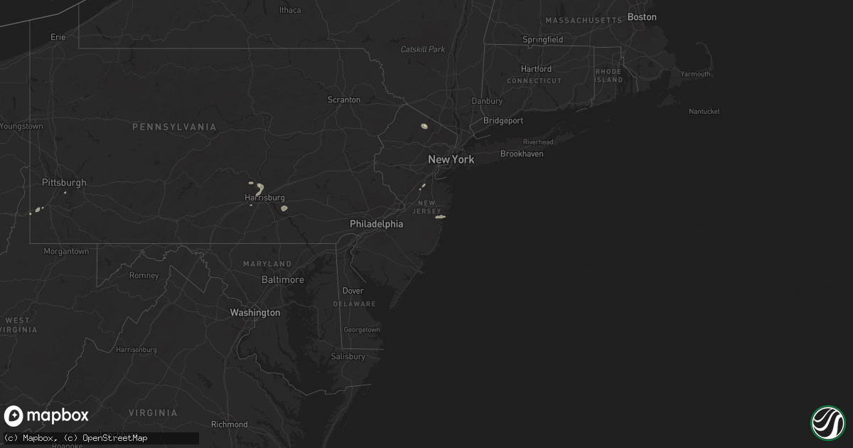 Hail map in New Jersey on July 12, 2021