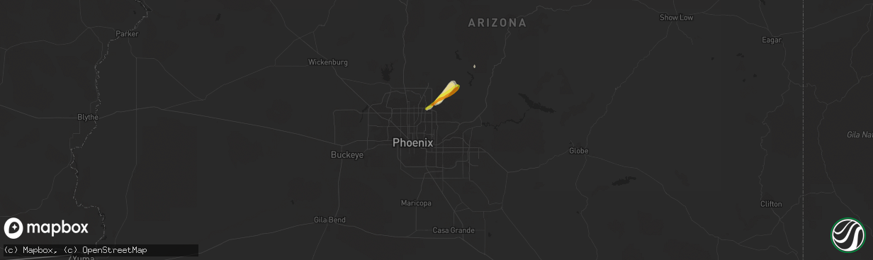 Hail map in Scottsdale, AZ on July 12, 2021