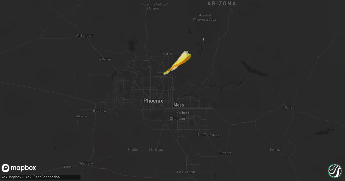 Hail map in Scottsdale, AZ on July 12, 2021