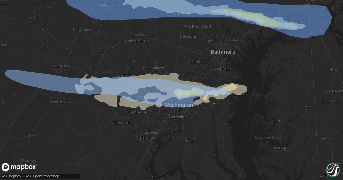 Hail map in Bethesda, MD on July 12, 2022