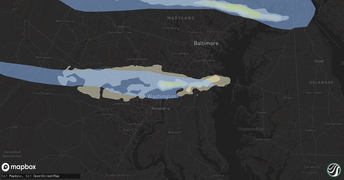 Hail map in Hyattsville, MD on July 12, 2022