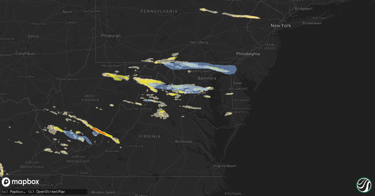 Hail map in Maryland on July 12, 2022