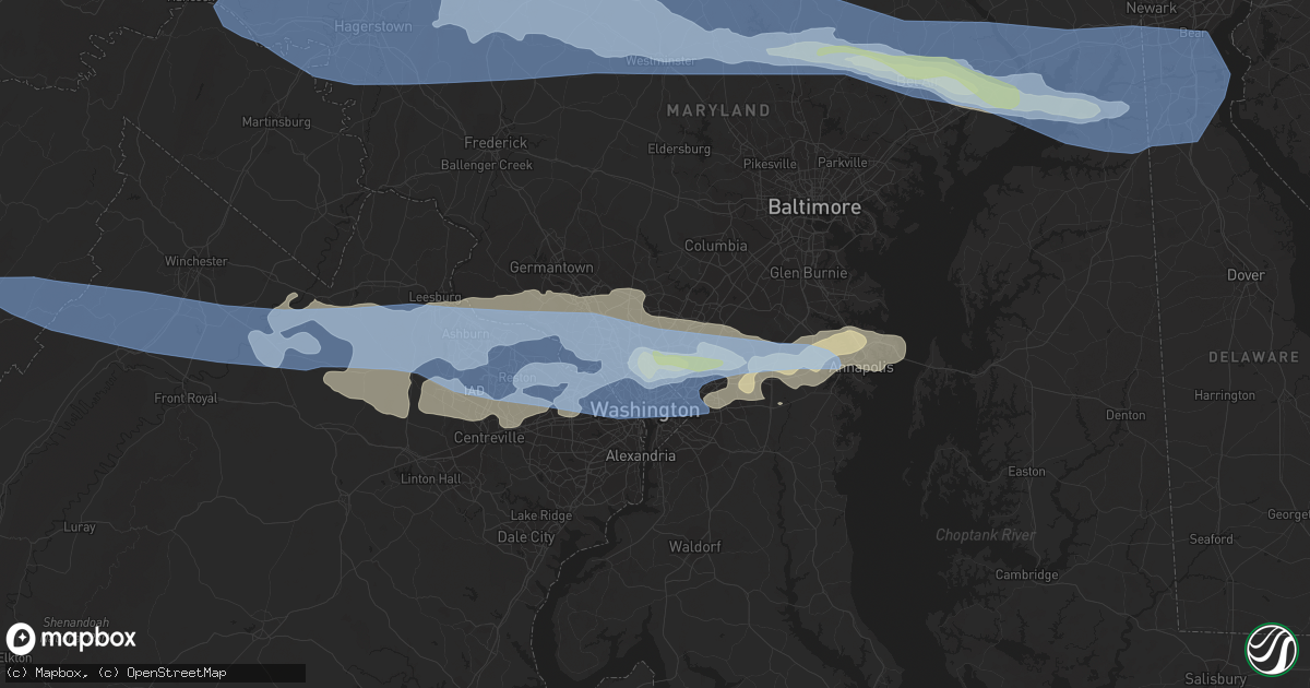 Hail map in Silver Spring, MD on July 12, 2022