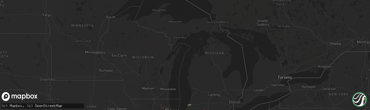 Hail map in Michigan on July 12, 2023