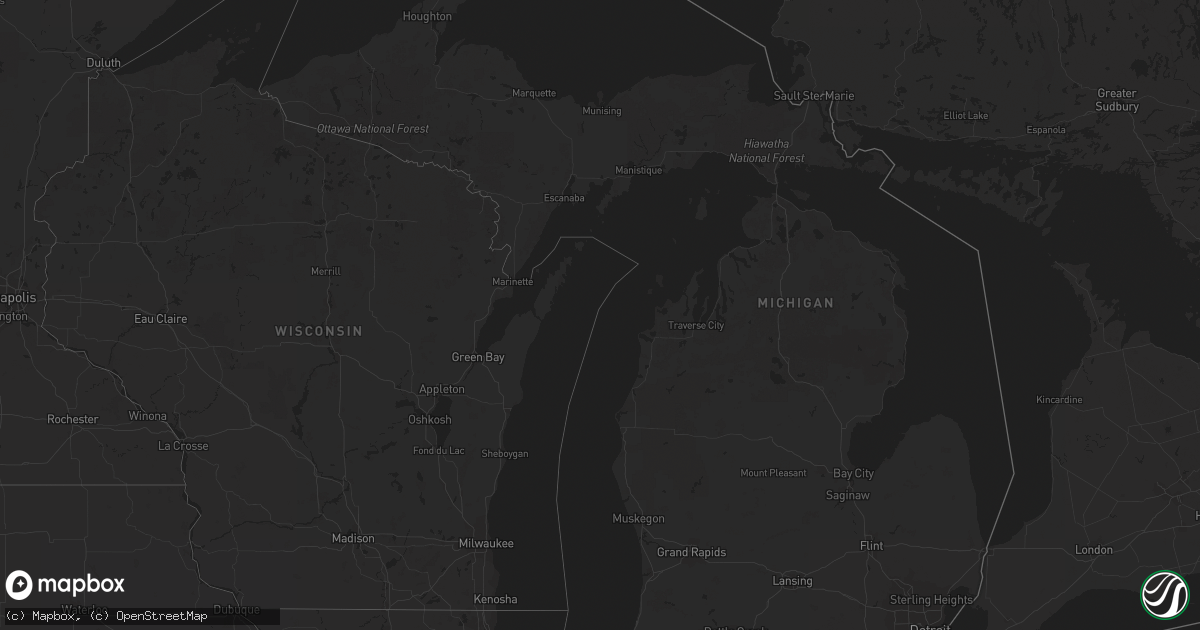 Hail map in Michigan on July 12, 2023