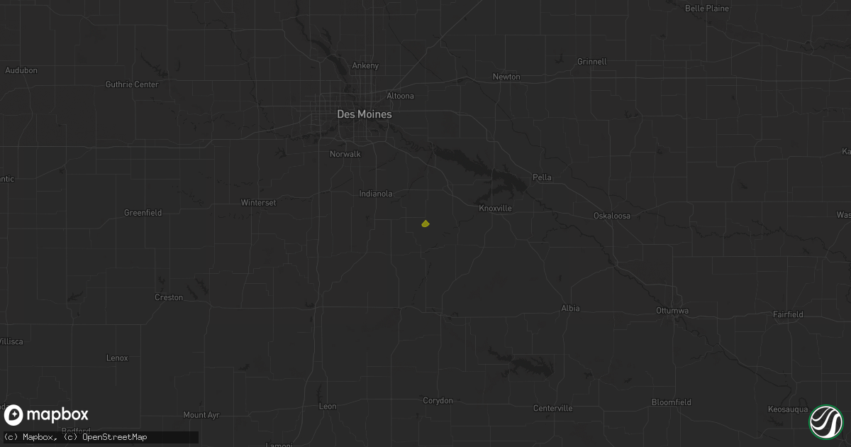 Hail map in Milo, IA on July 12, 2023