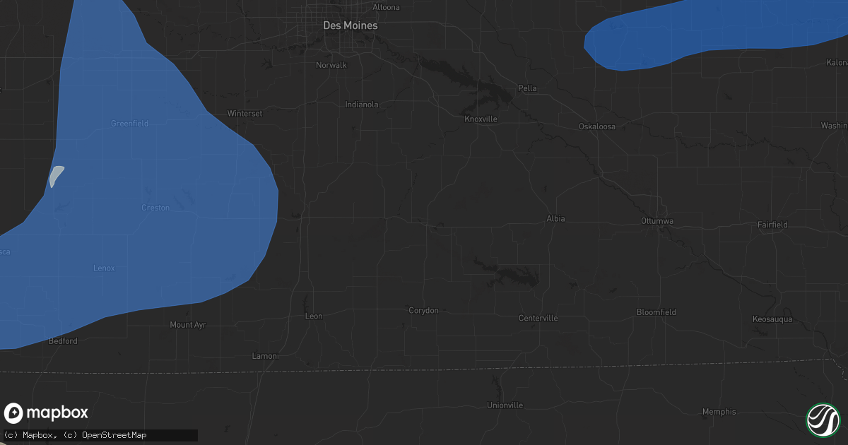 Hail map in Montezuma, IA on July 12, 2023