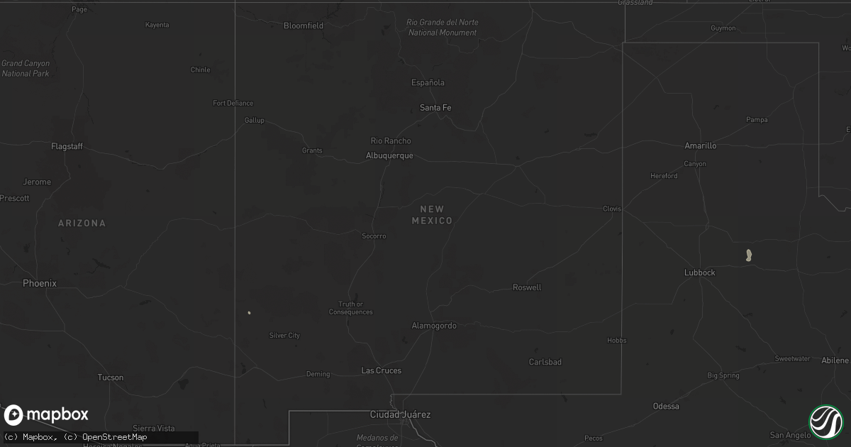 Hail map in New Mexico on July 12, 2023