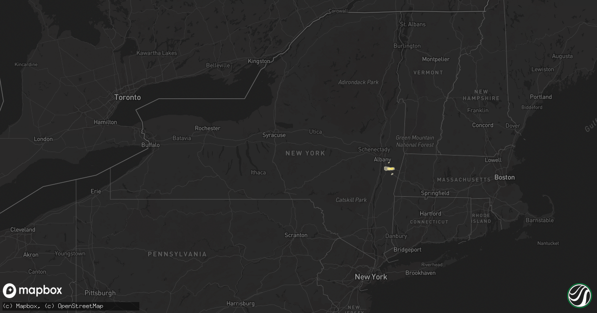 Hail map in New York on July 12, 2023