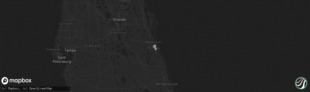 Hail map in Palm Bay, FL on July 12, 2023
