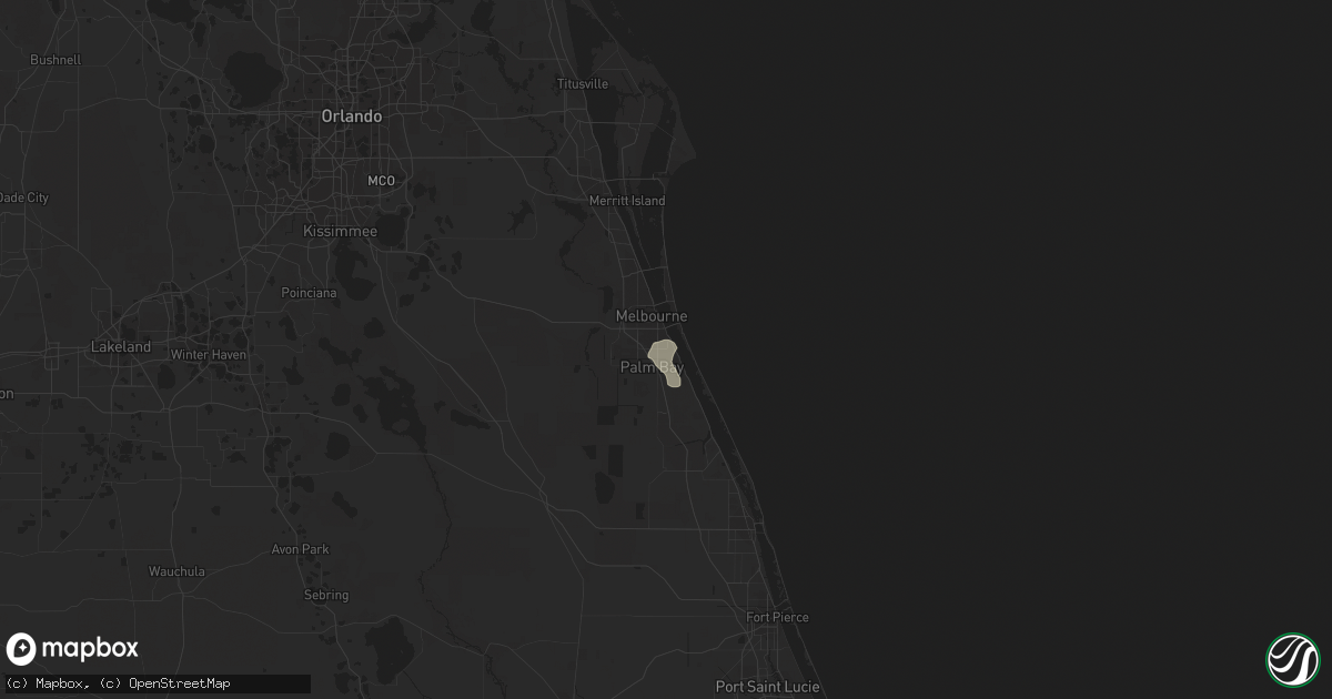 Hail map in Palm Bay, FL on July 12, 2023