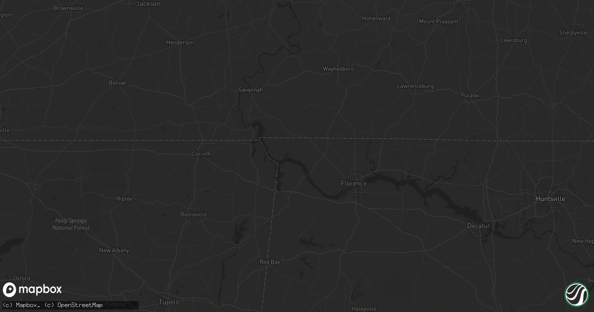 Hail map in Potosi, MO on July 12, 2023