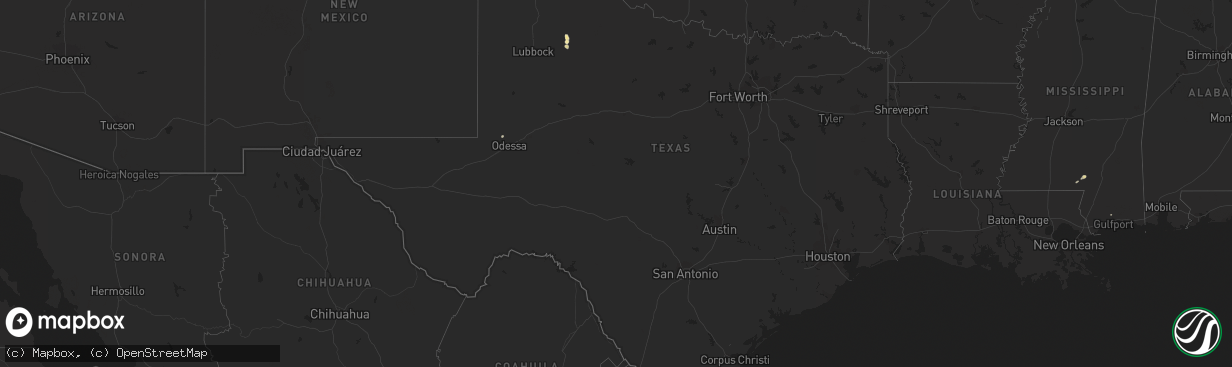 Hail map in Texas on July 12, 2023