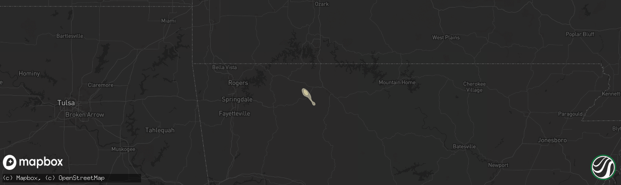 Hail map in Alpena, AR on July 12, 2024