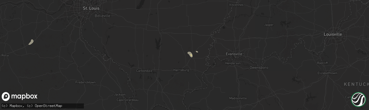 Hail map in Broughton, IL on July 12, 2024