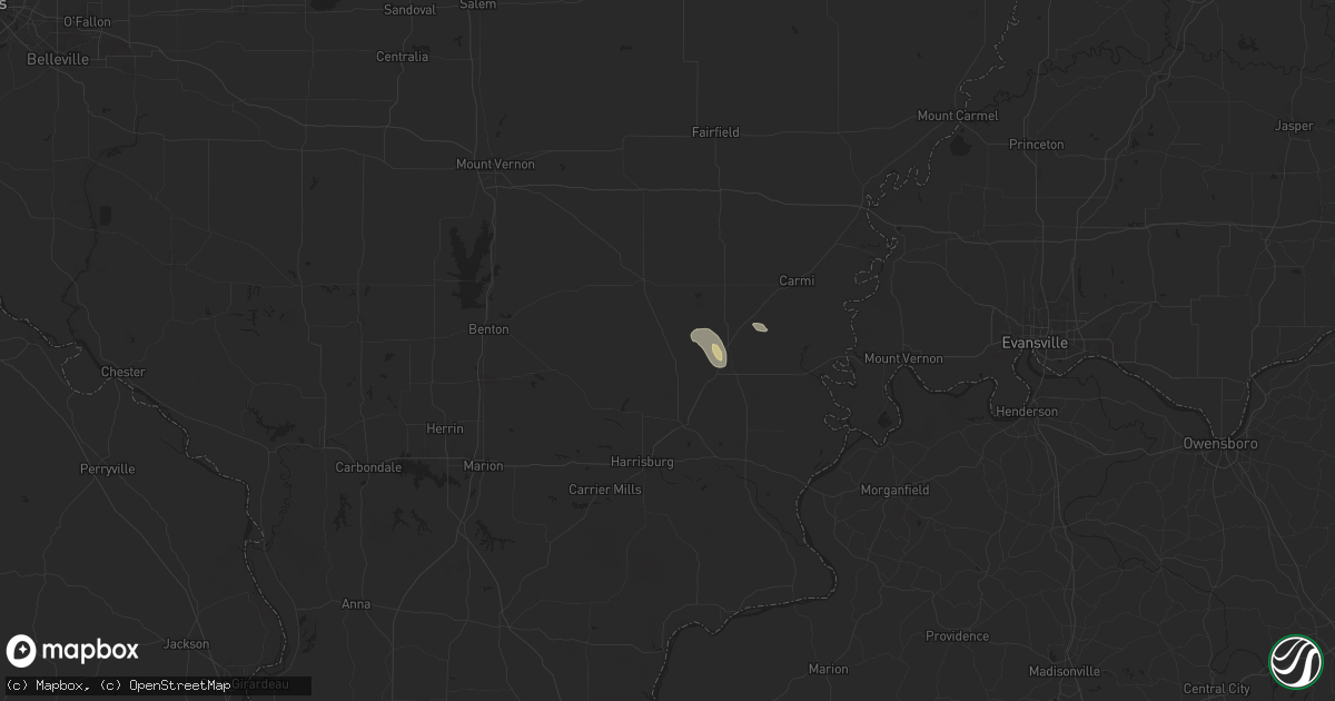 Hail map in Broughton, IL on July 12, 2024
