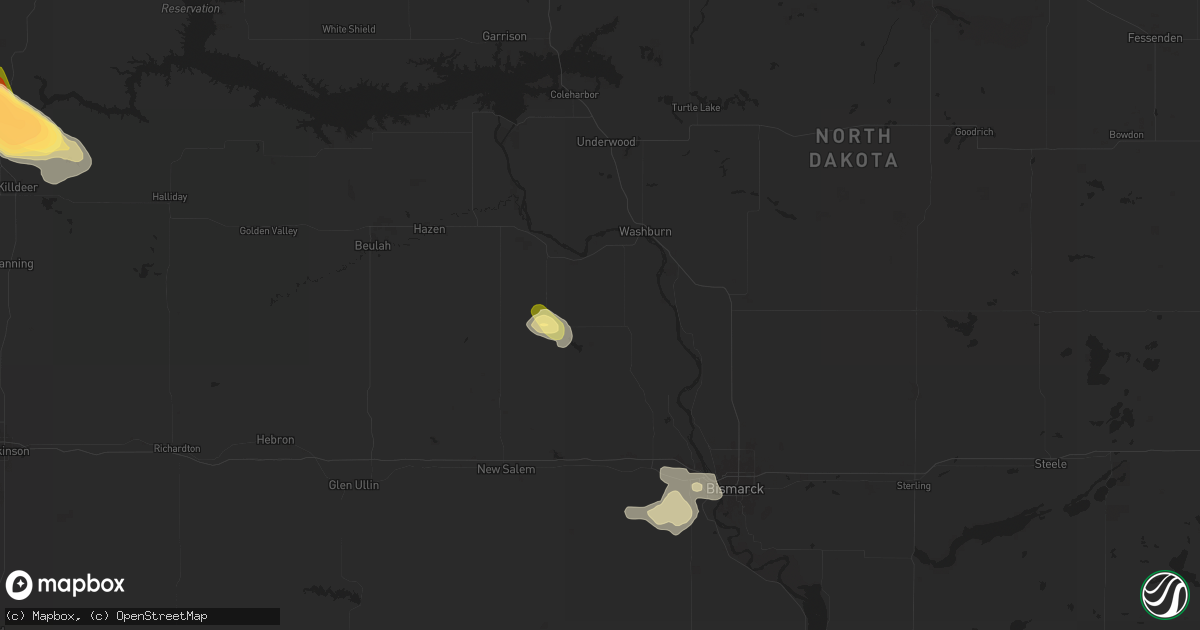 Hail map in Center, ND on July 12, 2024