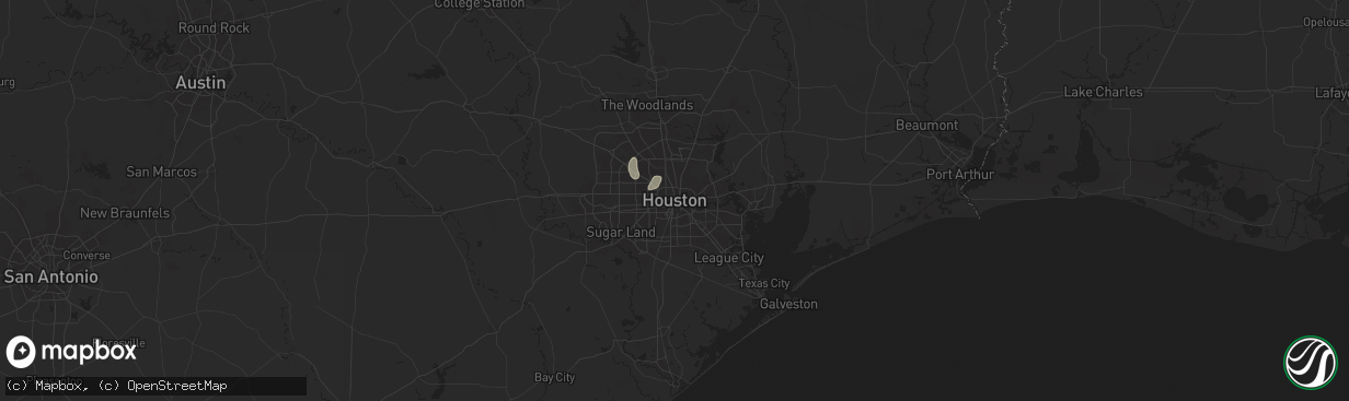 Hail map in Houston, TX on July 12, 2024