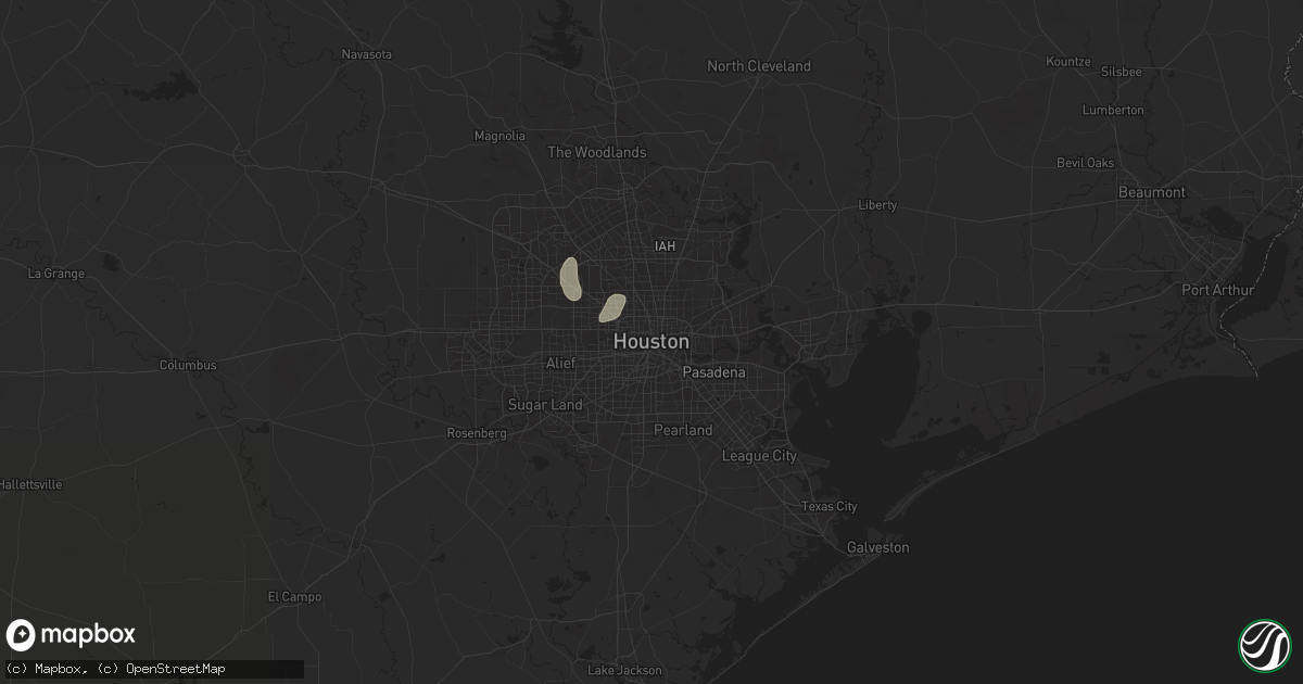 Hail map in Houston, TX on July 12, 2024