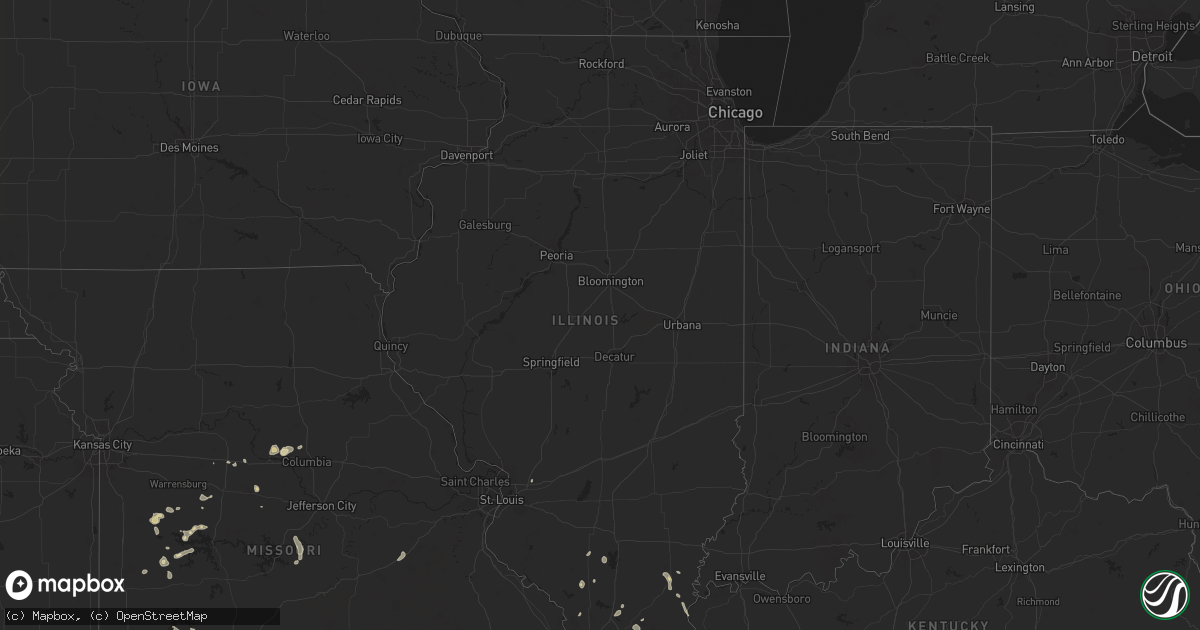 Hail map in Illinois on July 12, 2024