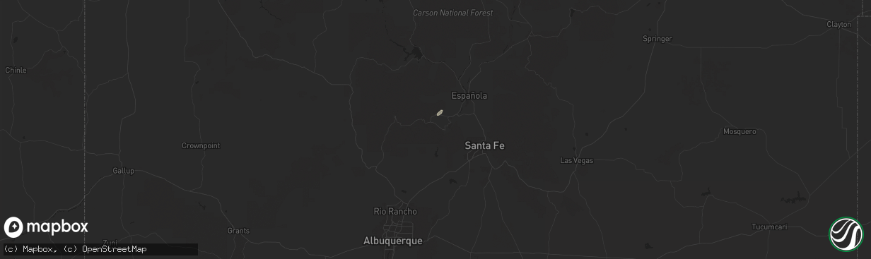 Hail map in Los Alamos, NM on July 12, 2024