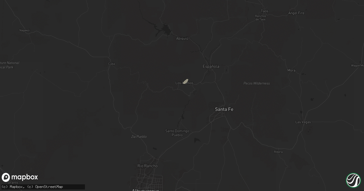 Hail map in Los Alamos, NM on July 12, 2024