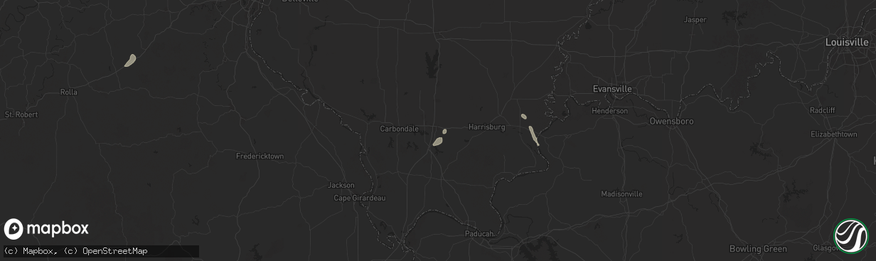 Hail map in Marion, IL on July 12, 2024