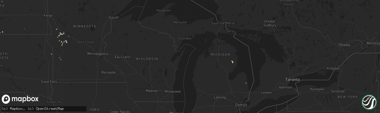 Hail map in Michigan on July 12, 2024