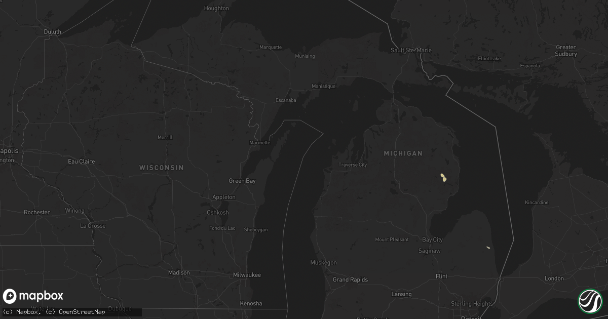 Hail map in Michigan on July 12, 2024