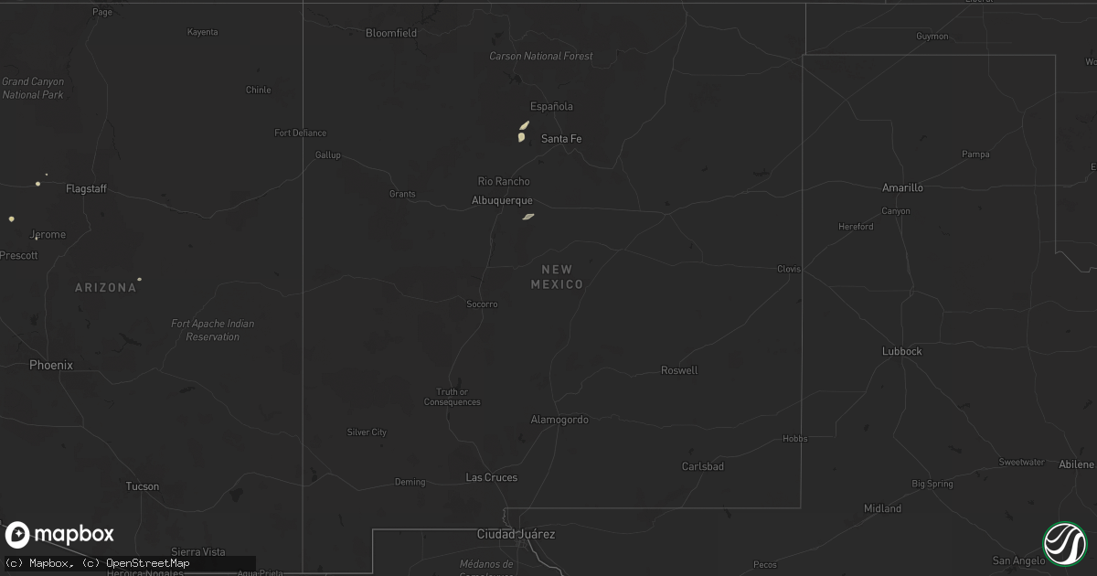 Hail map in New Mexico on July 12, 2024