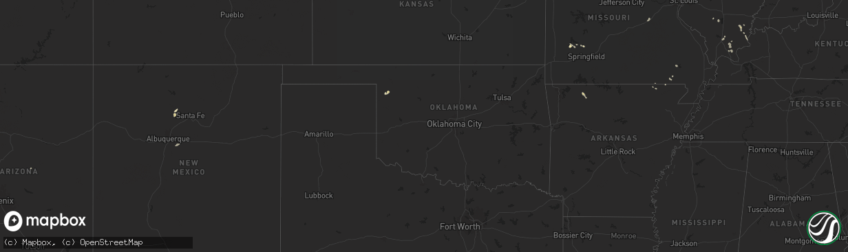 Hail map in Oklahoma on July 12, 2024