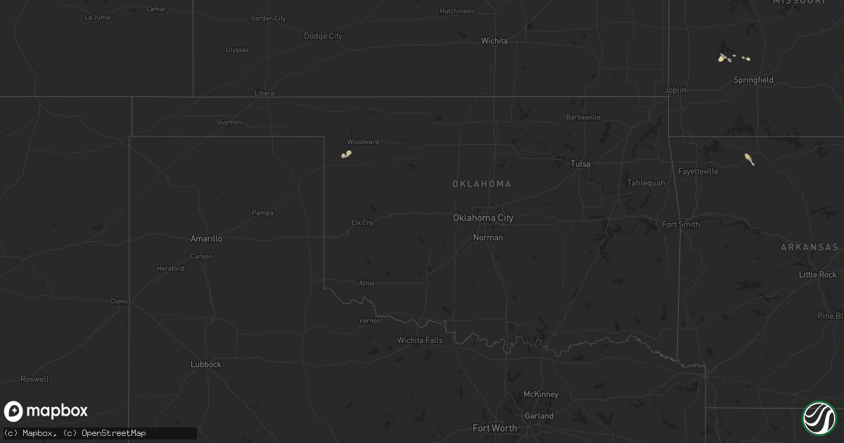 Hail map in Oklahoma on July 12, 2024