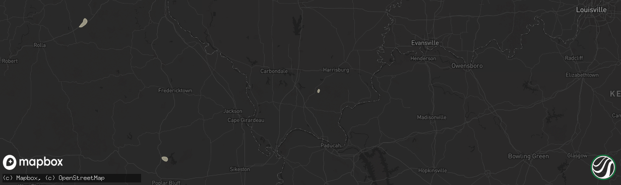 Hail map in Ozark, IL on July 12, 2024