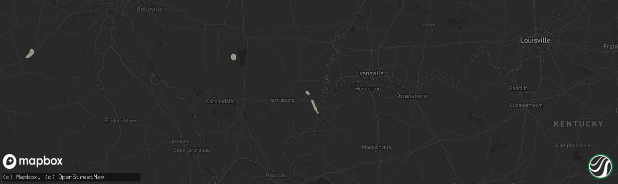 Hail map in Ridgway, IL on July 12, 2024