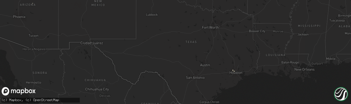 Hail map in Texas on July 12, 2024