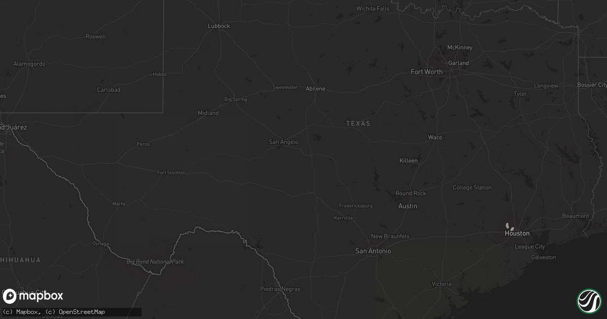 Hail map in Texas on July 12, 2024