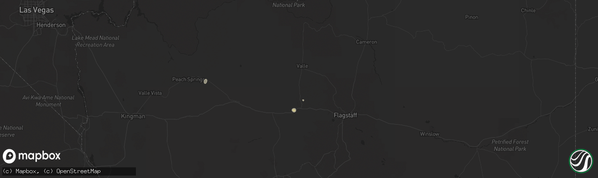 Hail map in Williams, AZ on July 12, 2024