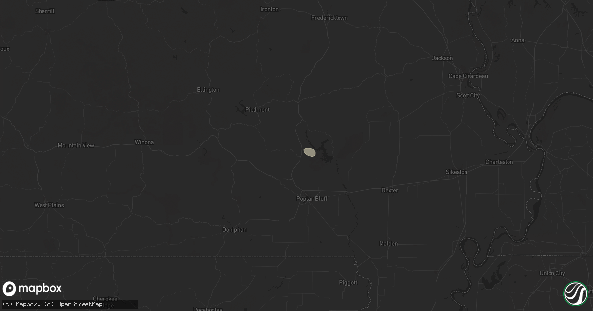 Hail map in Williamsville, MO on July 12, 2024