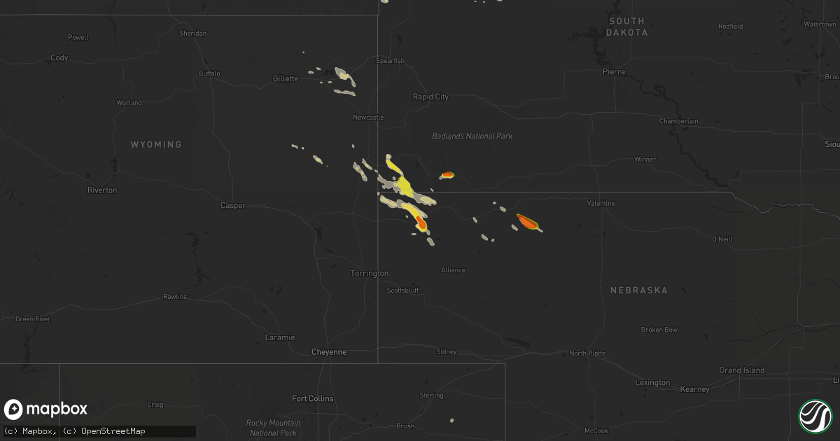 Hail map on July 12, 2024
