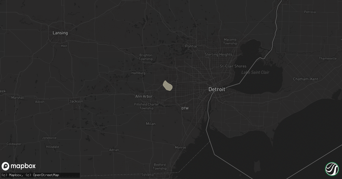 Hail map in Canton, MI on July 12, 2025